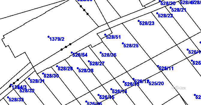 Parcela st. 528/26 v KÚ Přísnotice, Katastrální mapa