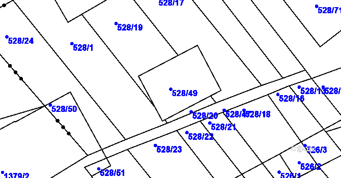 Parcela st. 528/49 v KÚ Přísnotice, Katastrální mapa