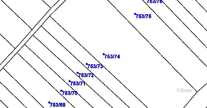 Parcela st. 753/74 v KÚ Přísnotice, Katastrální mapa
