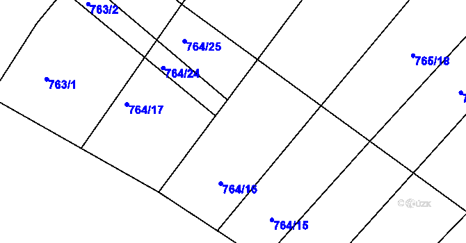 Parcela st. 764/26 v KÚ Přísnotice, Katastrální mapa