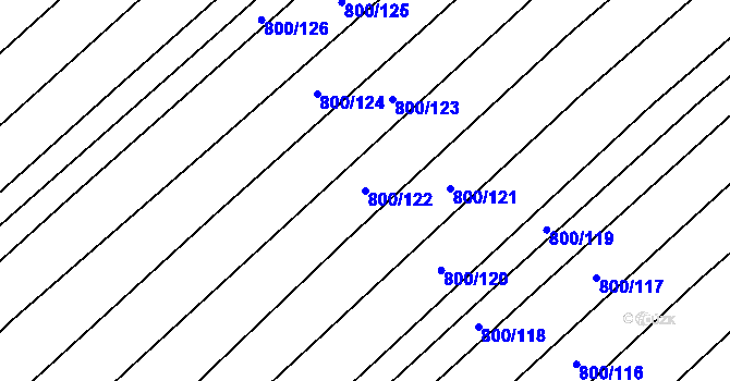Parcela st. 800/122 v KÚ Přísnotice, Katastrální mapa