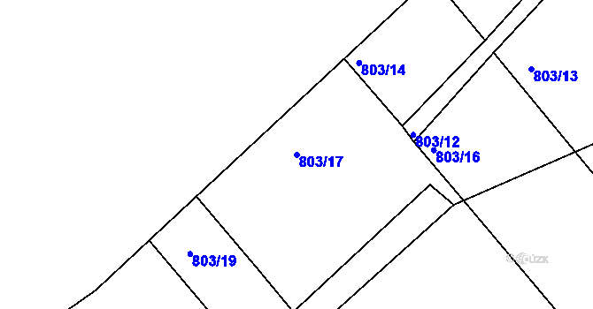 Parcela st. 803/17 v KÚ Přísnotice, Katastrální mapa