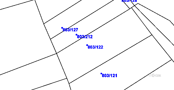 Parcela st. 803/122 v KÚ Přísnotice, Katastrální mapa