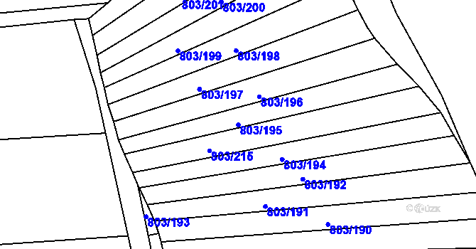 Parcela st. 803/195 v KÚ Přísnotice, Katastrální mapa