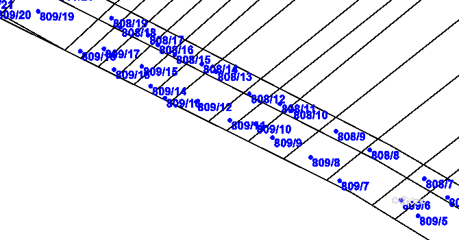 Parcela st. 809/11 v KÚ Přísnotice, Katastrální mapa