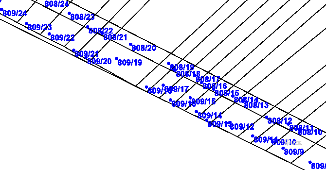 Parcela st. 809/17 v KÚ Přísnotice, Katastrální mapa