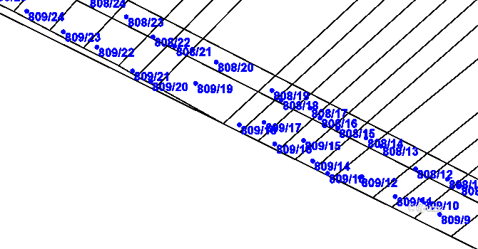Parcela st. 809/18 v KÚ Přísnotice, Katastrální mapa