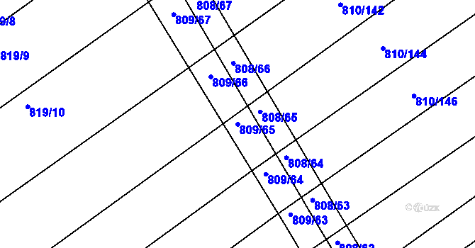 Parcela st. 809/65 v KÚ Přísnotice, Katastrální mapa