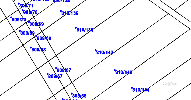 Parcela st. 810/140 v KÚ Přísnotice, Katastrální mapa