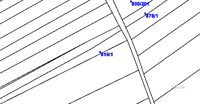 Parcela st. 819/1 v KÚ Přísnotice, Katastrální mapa