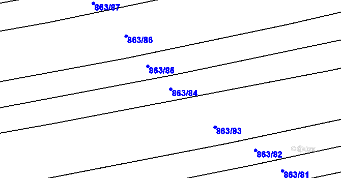 Parcela st. 863/84 v KÚ Přísnotice, Katastrální mapa