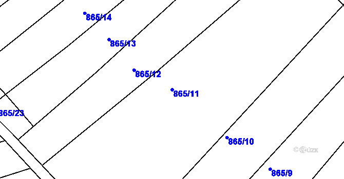 Parcela st. 865/11 v KÚ Přísnotice, Katastrální mapa
