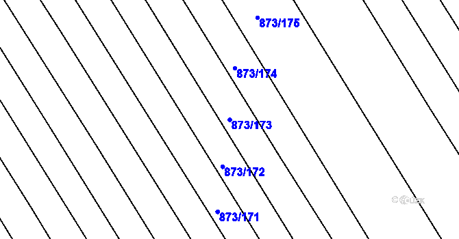 Parcela st. 873/173 v KÚ Přísnotice, Katastrální mapa