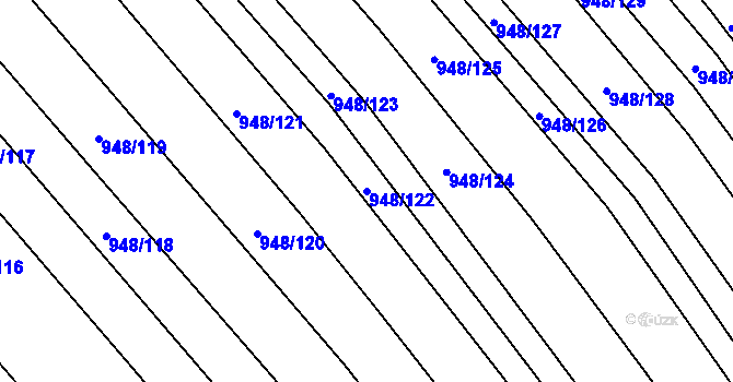 Parcela st. 948/122 v KÚ Přísnotice, Katastrální mapa