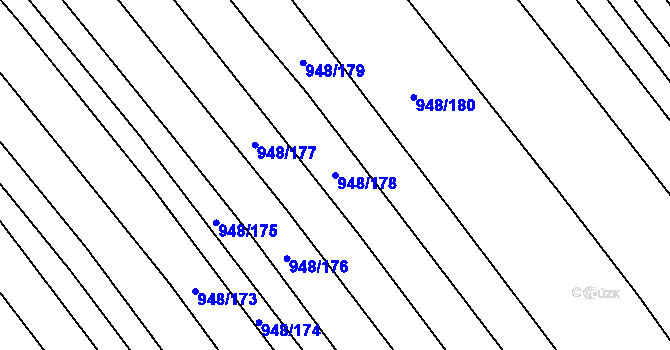Parcela st. 948/178 v KÚ Přísnotice, Katastrální mapa