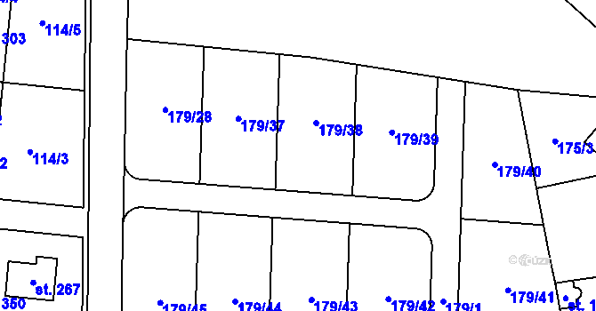 Parcela st. 179/28 v KÚ Hradešín, Katastrální mapa