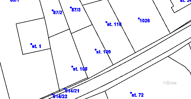 Parcela st. 109 v KÚ Příšovice, Katastrální mapa