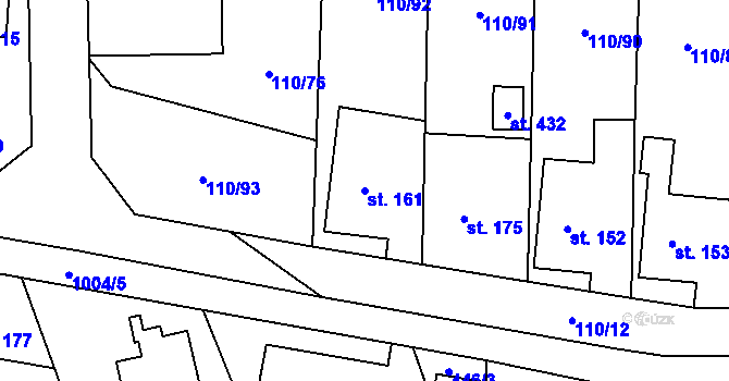 Parcela st. 161 v KÚ Příšovice, Katastrální mapa