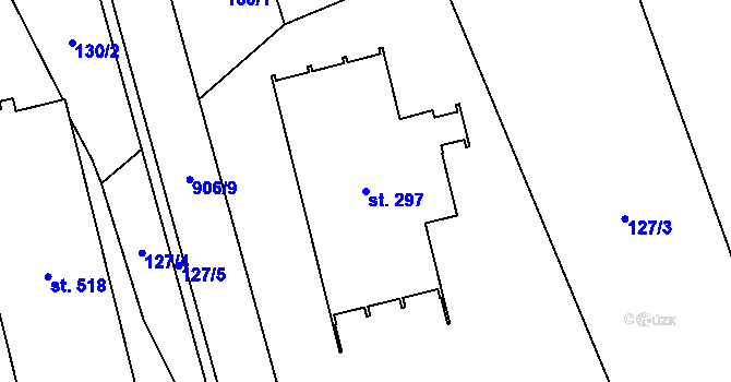 Parcela st. 297 v KÚ Příšovice, Katastrální mapa