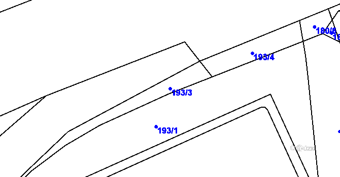 Parcela st. 193/3 v KÚ Příšovice, Katastrální mapa
