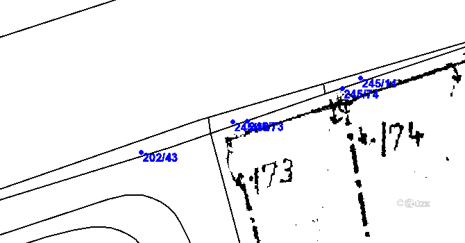 Parcela st. 245/13 v KÚ Příšovice, Katastrální mapa