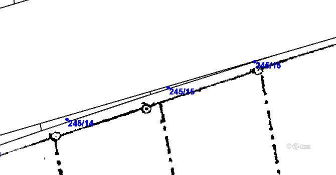 Parcela st. 245/15 v KÚ Příšovice, Katastrální mapa