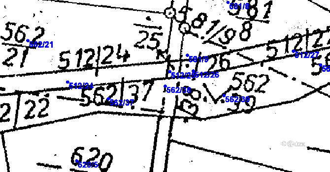 Parcela st. 562/38 v KÚ Příšovice, Katastrální mapa