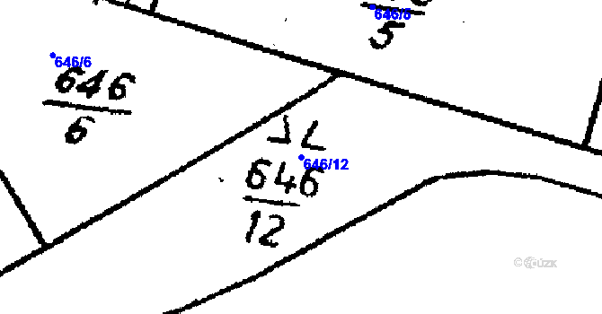 Parcela st. 646/12 v KÚ Příšovice, Katastrální mapa