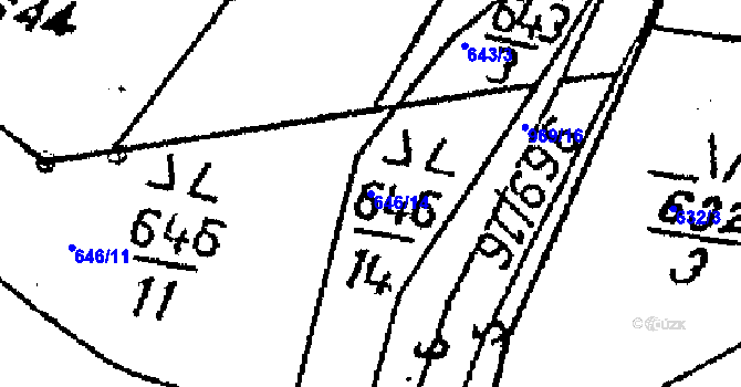 Parcela st. 646/14 v KÚ Příšovice, Katastrální mapa