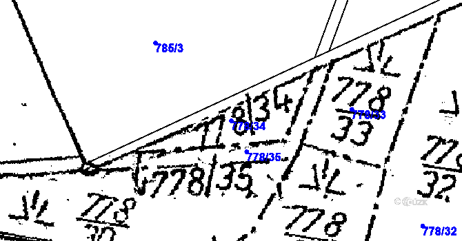 Parcela st. 778/34 v KÚ Příšovice, Katastrální mapa