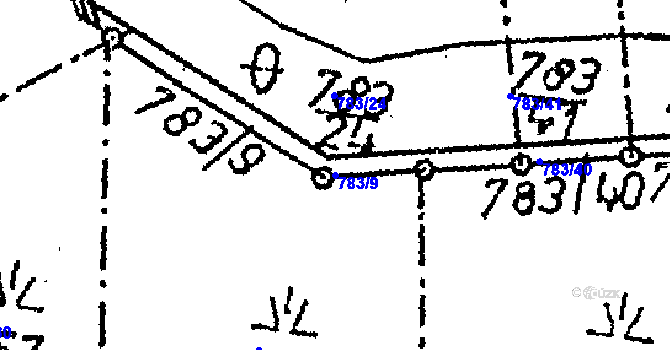 Parcela st. 783/9 v KÚ Příšovice, Katastrální mapa