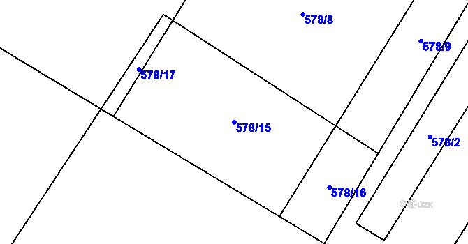Parcela st. 578/15 v KÚ Příštpo, Katastrální mapa
