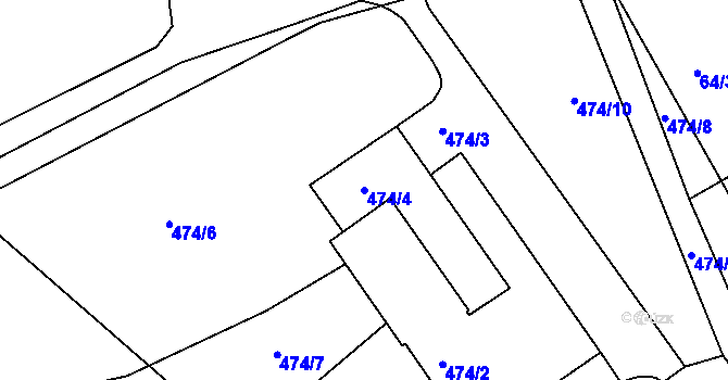 Parcela st. 474/4 v KÚ Nové Mlýny, Katastrální mapa