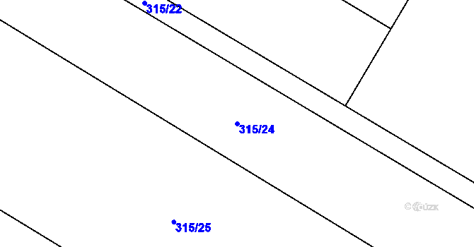 Parcela st. 315/24 v KÚ Nové Mlýny, Katastrální mapa