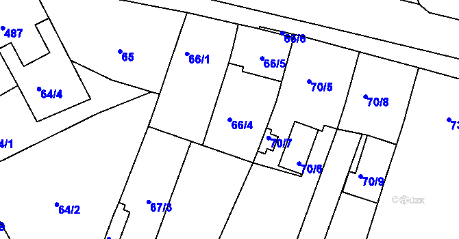 Parcela st. 66/4 v KÚ Nové Mlýny, Katastrální mapa