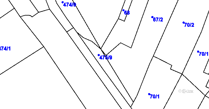 Parcela st. 69/2 v KÚ Nové Mlýny, Katastrální mapa