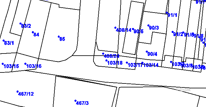 Parcela st. 408/24 v KÚ Nové Mlýny, Katastrální mapa