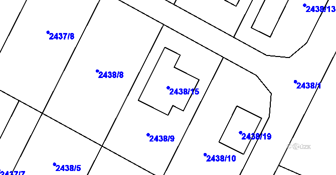 Parcela st. 2438/15 v KÚ Přítluky, Katastrální mapa