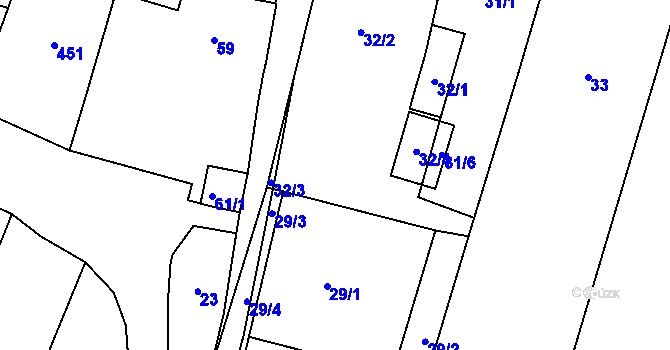 Parcela st. 30 v KÚ Přítluky, Katastrální mapa
