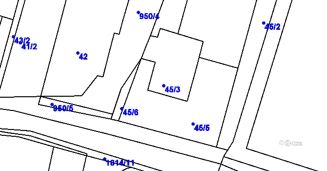 Parcela st. 45/3 v KÚ Přítluky, Katastrální mapa