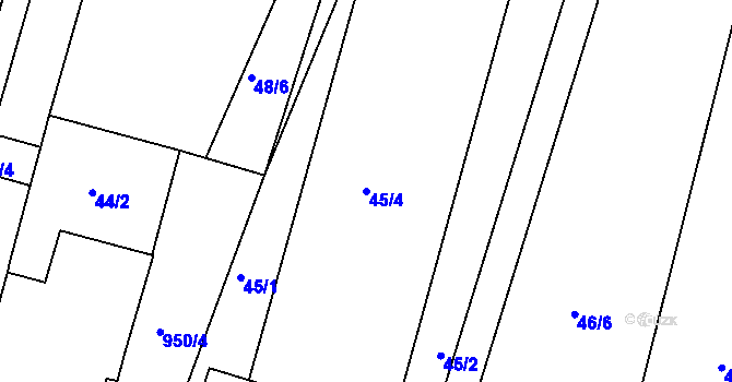 Parcela st. 45/4 v KÚ Přítluky, Katastrální mapa