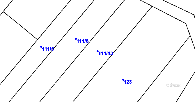 Parcela st. 111/13 v KÚ Přítluky, Katastrální mapa