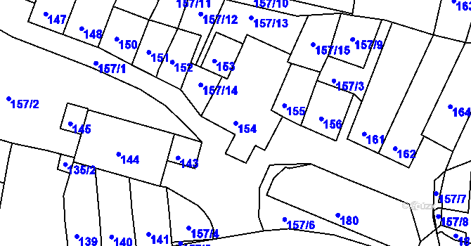 Parcela st. 154 v KÚ Přítluky, Katastrální mapa