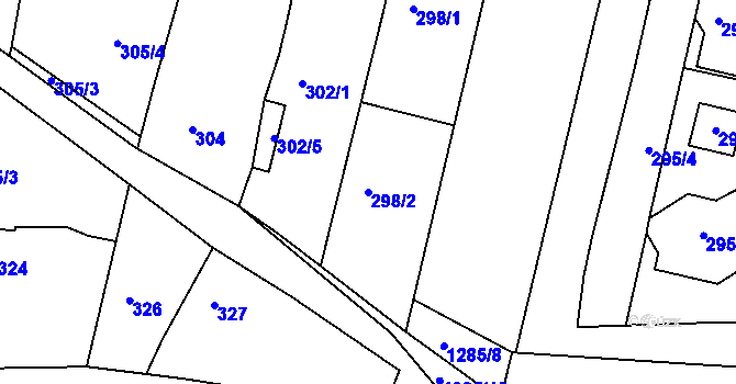 Parcela st. 298/2 v KÚ Přítluky, Katastrální mapa