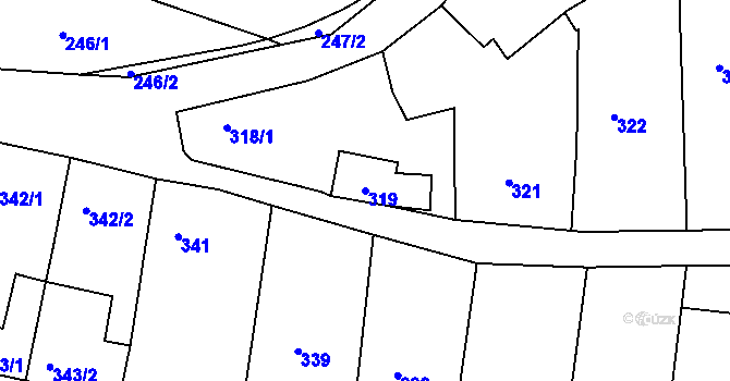 Parcela st. 319 v KÚ Přítluky, Katastrální mapa