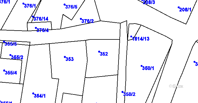 Parcela st. 352 v KÚ Přítluky, Katastrální mapa