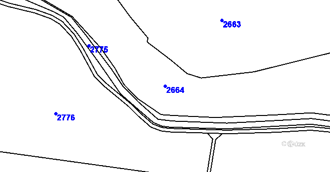 Parcela st. 2664 v KÚ Přítluky, Katastrální mapa