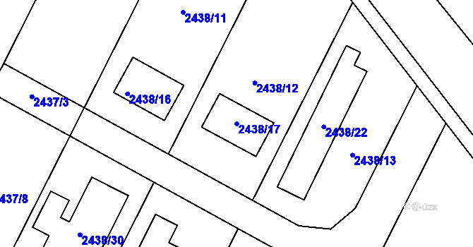 Parcela st. 2438/17 v KÚ Přítluky, Katastrální mapa