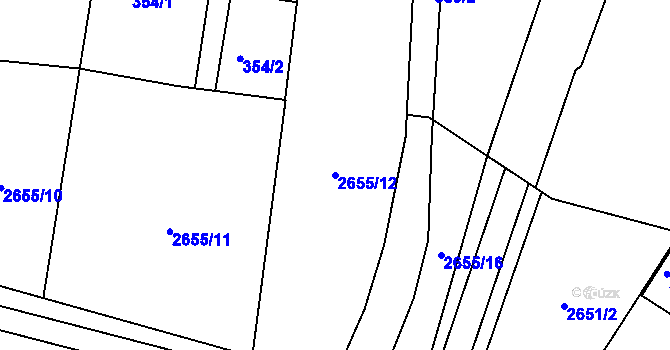 Parcela st. 2655/12 v KÚ Přítluky, Katastrální mapa