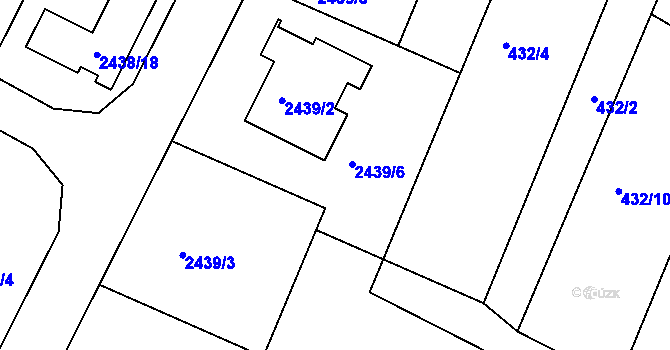 Parcela st. 2439/6 v KÚ Přítluky, Katastrální mapa